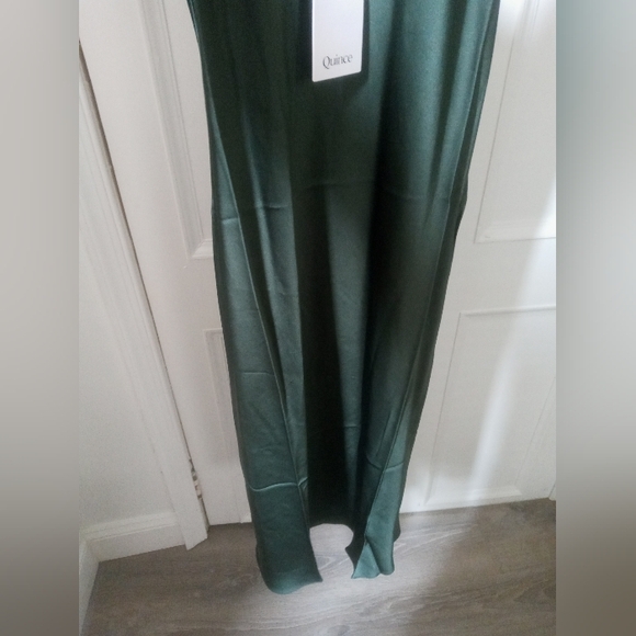 Quince 100% Silk Slip Dress. Deep Green. Medium. Washable. Perfect Condition. - Picture 8 of 16
